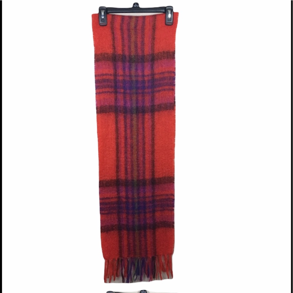 John Hanly Irish Mohair Orange/ purple wool scarf